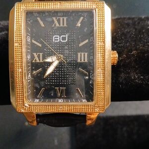 Gold and Black Men's Watch